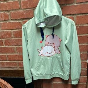Mint Green Cat Hoodie